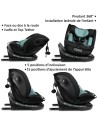 Siège auto AZURE i-Size 360° Isofix 40 à 150 cm inclinable