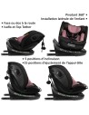 Siège auto AZURE i-Size 360° Isofix 40 à 150 cm inclinable