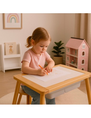 Table Sensorielle en Bois avec Tabouret
