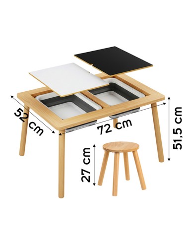 Table Sensorielle en Bois avec Tabouret