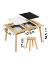 Table Sensorielle en Bois avec Tabouret