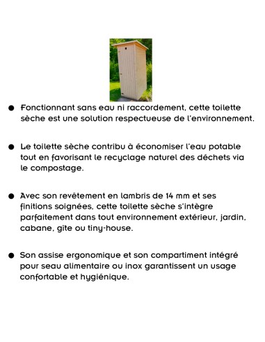 Toilette Sèche extérieure en bois naturel