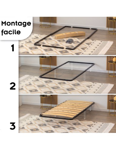 AUSTEN Sommier ergonomique à lattes larges et flexibles en bois de bouleau