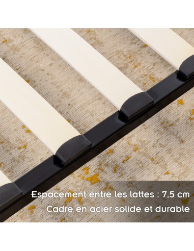NAMARA Sommier à lattes robuste avec pieds en acier - Montage facile -