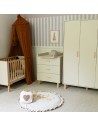 LAURA Commode bébé en bois de hêtre 3 tiroirs Champagne