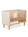 LAURA Lit bébé évolutif à barreaux avec barrière de sécurité 120x60 Champagne