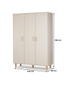 LAURA Armoire penderie 3 portes avec étagères et 3 tiroirs 195x137