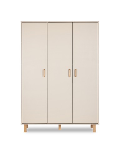 LAURA Armoire penderie 3 portes avec étagères et 3 tiroirs 195x137
