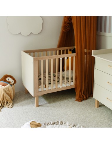 LAURA Ensemble bébé commode et lit évolutif 120x60 Champagne