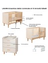 LAURA Ensemble bébé commode et lit évolutif 120x60 Champagne