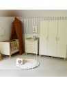 LAURA Chambre bébé armoire commode et lit évolutif 120x60 Champagne