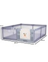 AMICO Parc bébé 180×200 cm avec porte, filets respirants et 2 poignées