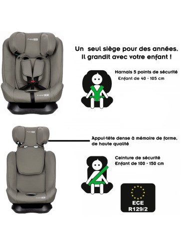 POLLO Siège auto enfant évolutif 40-150 cm i-Size naissance jusqu'à 12 ans