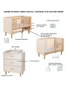 LAURA Chambre bébé armoire commode et lit évolutif 120x60 Champagne