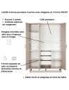 LAURA Chambre bébé armoire commode et lit évolutif 120x60 Champagne