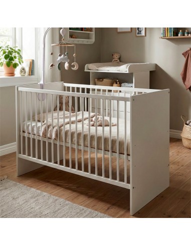 PAULA Lit bébé évolutif robuste à barreaux design moderne