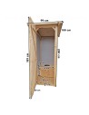 Abri WC en bois fabrication artisanale, solide et prêt à poser. Toilettes sèches robustes style rustique.