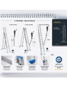 PETRA Echelle professionnelle transformable en aluminium 3 plans