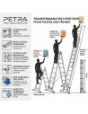 PETRA Echelle professionnelle transformable en aluminium 3 plans