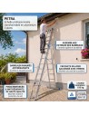 PETRA Echelle professionnelle transformable en aluminium 3 plans