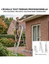 PETRA Echelle professionnelle transformable en aluminium 3 plans