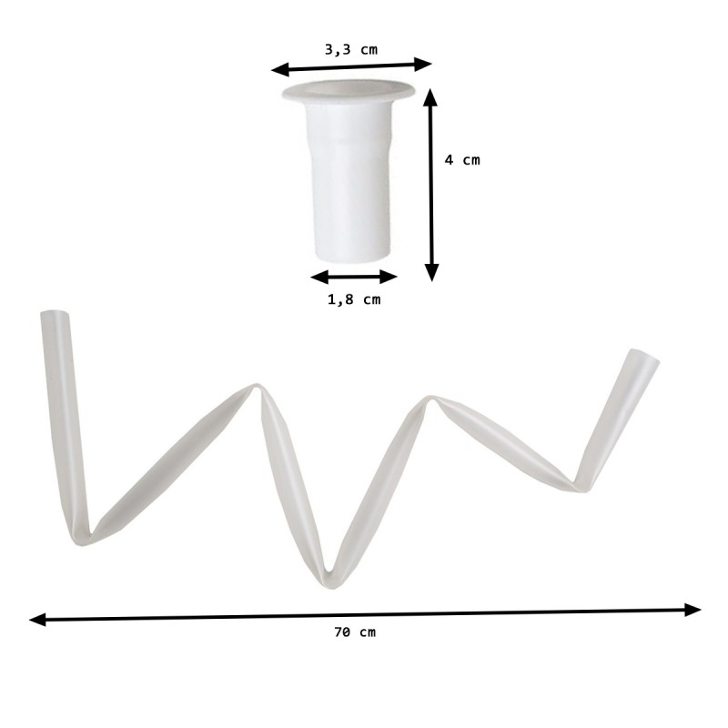 Dimensions tuyau et bouchon d'évacuation