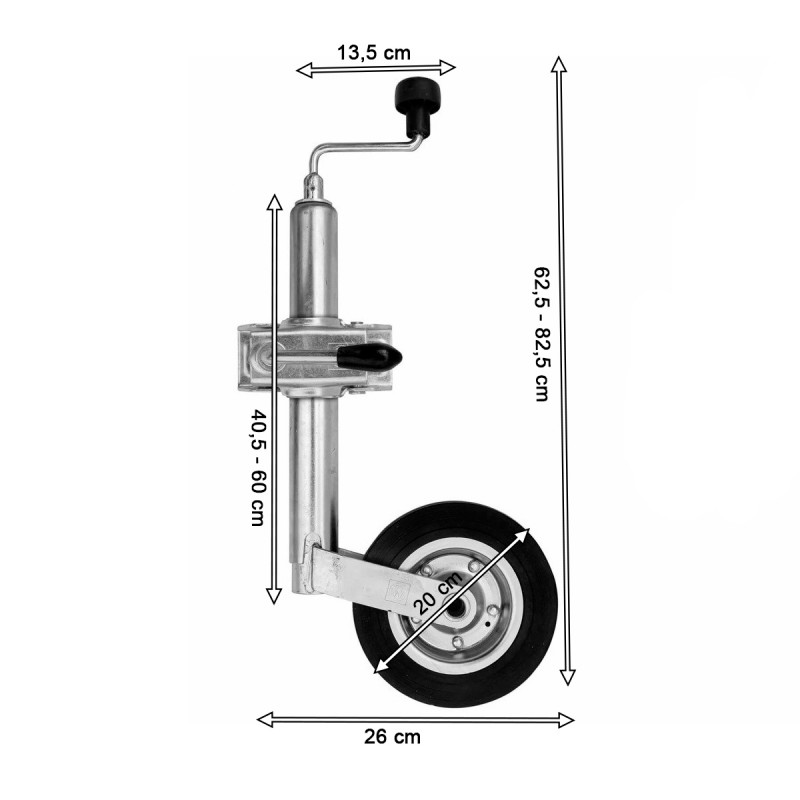 Roue jockey manivelle