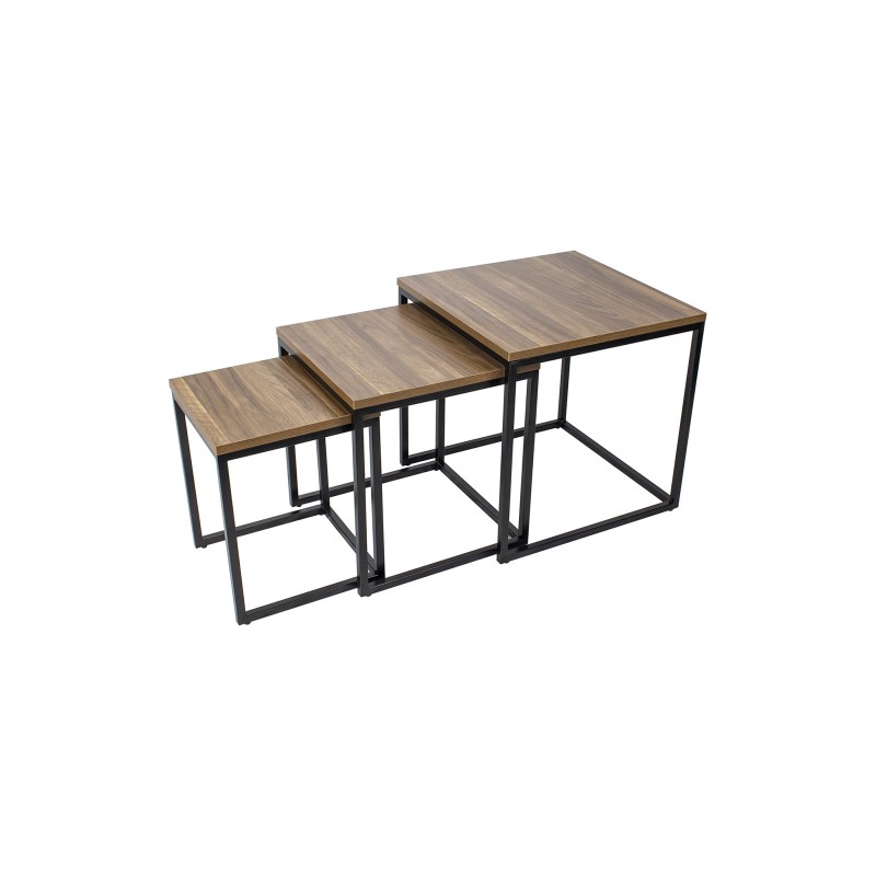 Lot de 3 tables basses noir