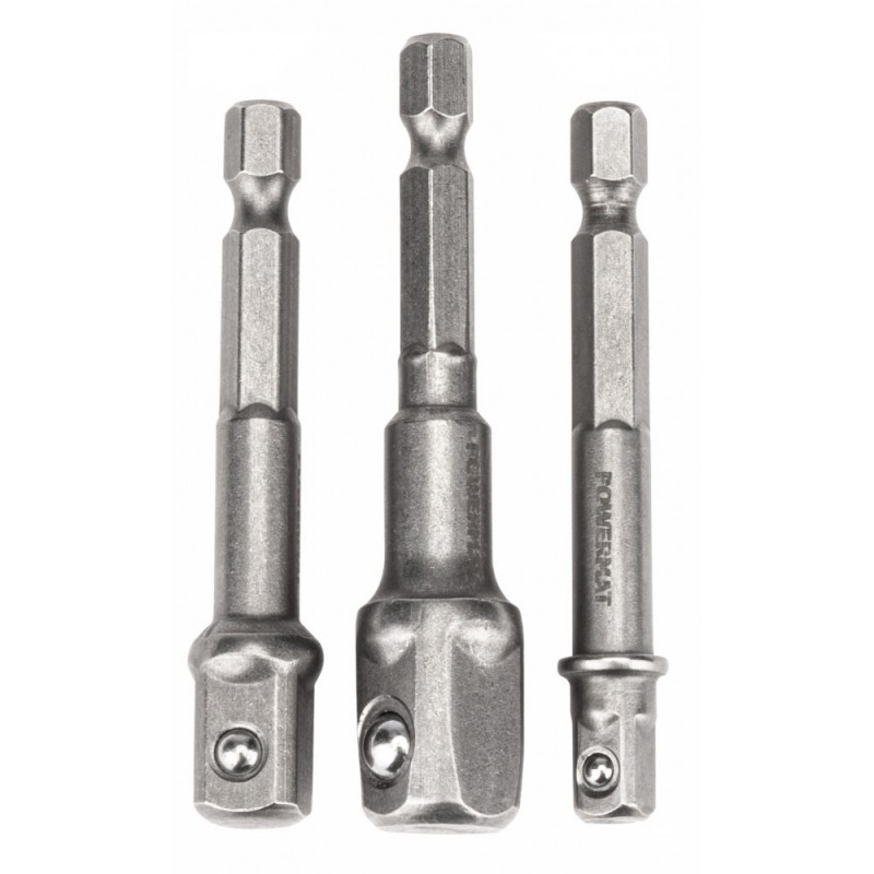 Lot de 3 adaptateurs HEX à douille 1/4" 3/8" 1/2"