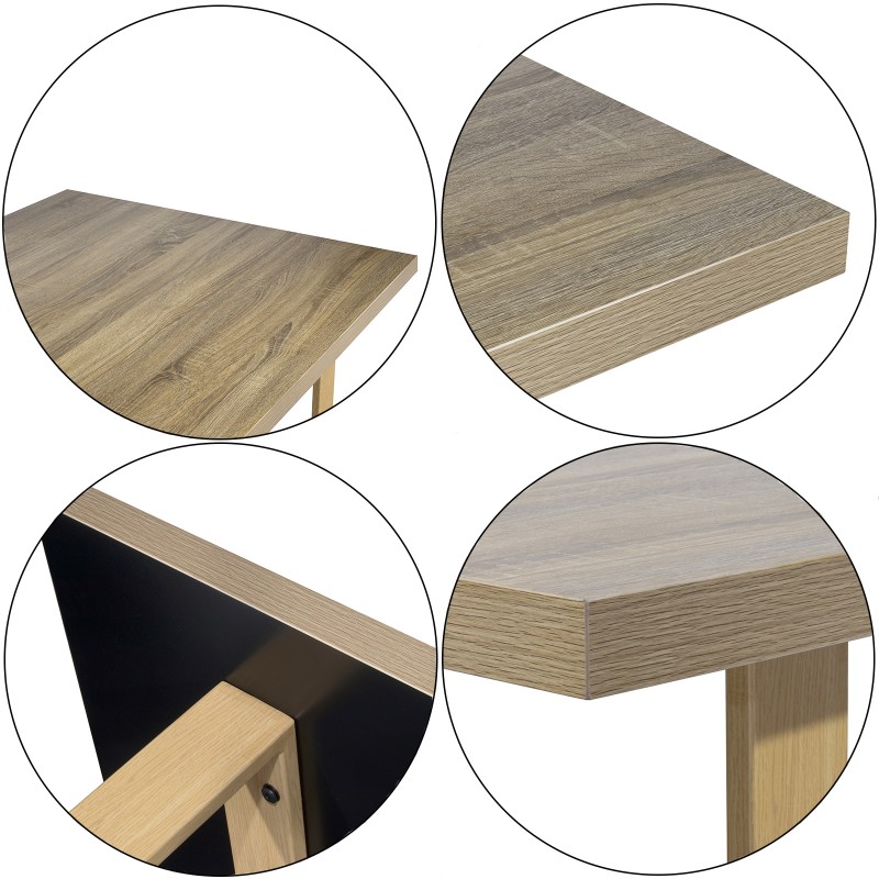 Plateau mdf chêne pieds bois