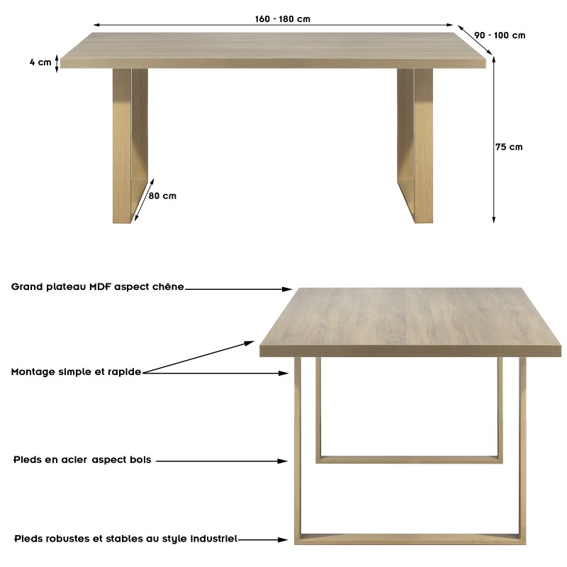 Table chêne-noir