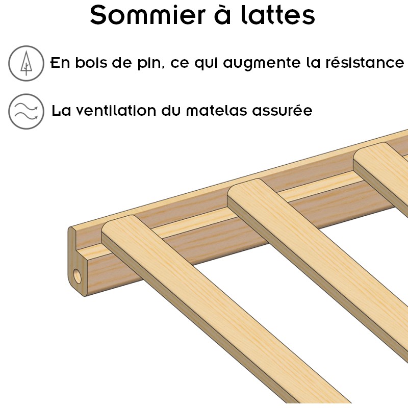 Lit réglable gris