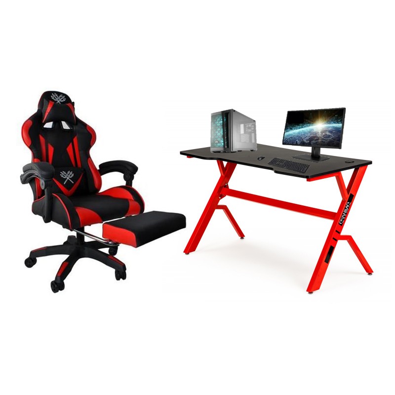 Fauteuil de bureau noir et rouge