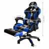 Chaise de bureau gamer bleu