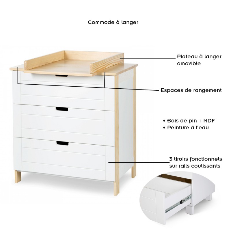 En bois de pin + MDF