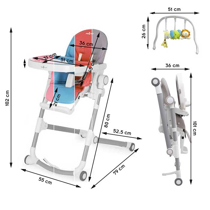 chaise haute réglable