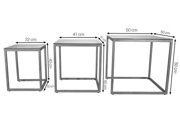 lot 3 tables basses