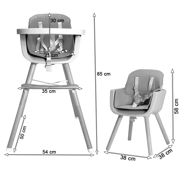 Chaise haute scandinave