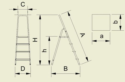 Dimensions escabeau